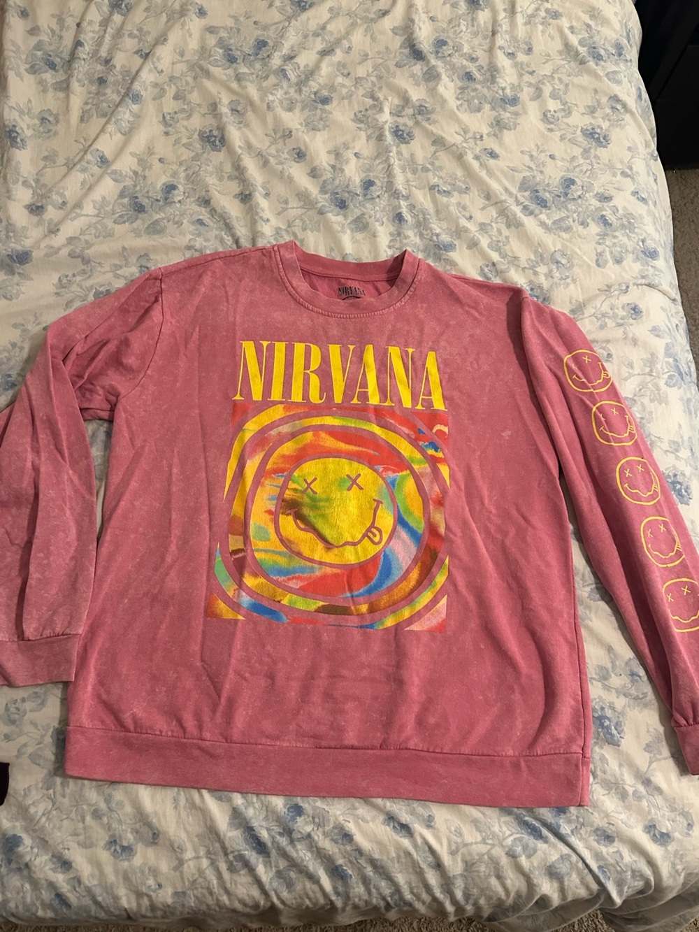 Nirvana Pink Graphic Crewneck Sweatshirt